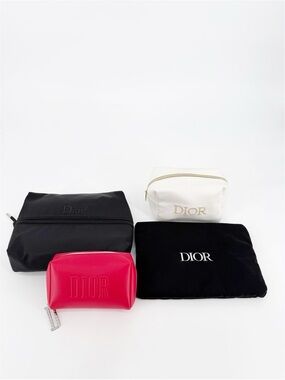 4 DIOR Zipper Pouches Makeup Travel Bag